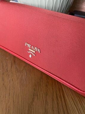 Prada coral/ Orange nylon and Zaffiro leather